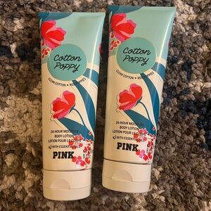 2X NEW Victoria's Secret PINK Cotton Poppy Lotion